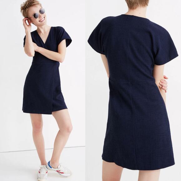 Madewell Women’s Cross-Front Flutter-Sleeve Mini Dress Size Medium - Picture 1 of 5